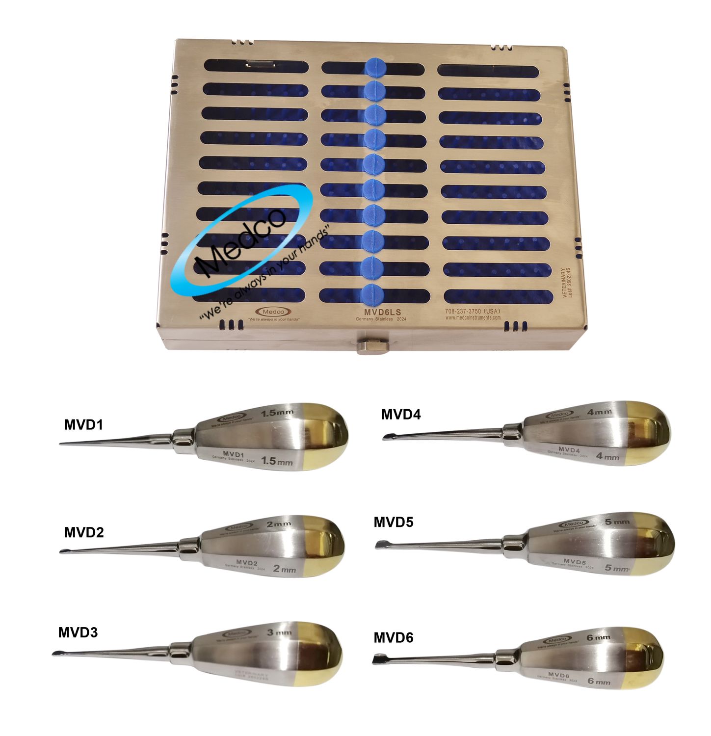 Medco Wing Luxating Set of 6 Straight - 1.5mm - 6mm Serrated w/ Case