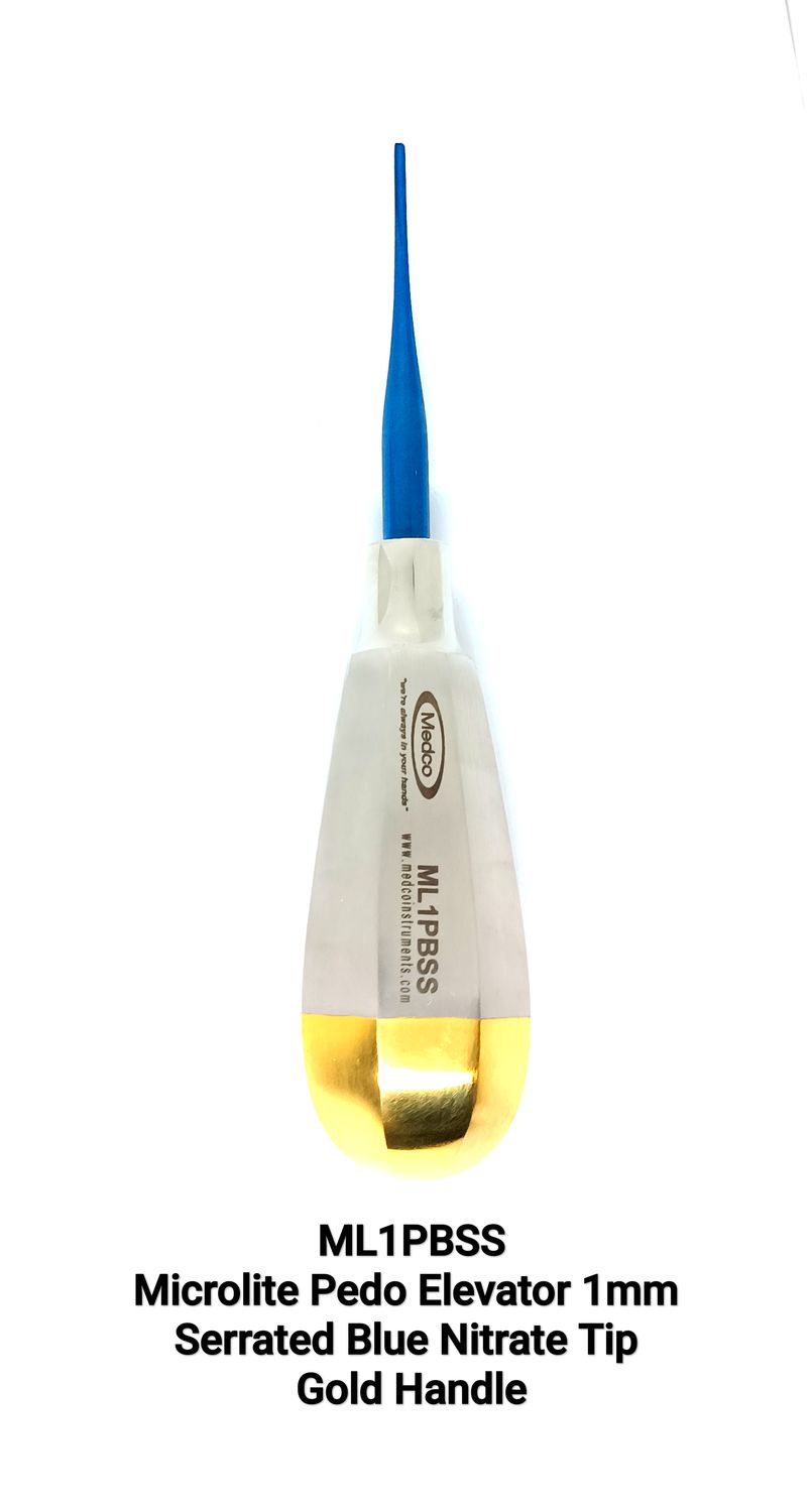 Pedo Elevator 1mm Blue Nitrate Tip Straight Serrated