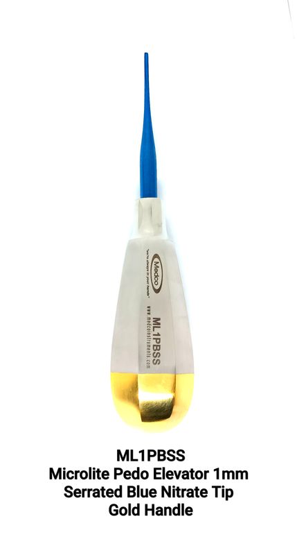 Pedo Elevator 1mm Blue Nitrate Tip Straight Serrated
