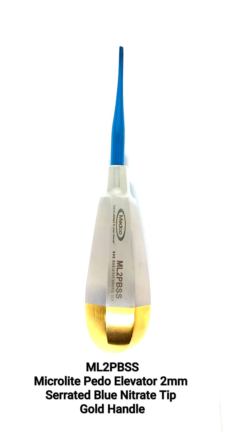 Pedo Elevator 2mm Blue Nitrate Tip Straight Serrated
