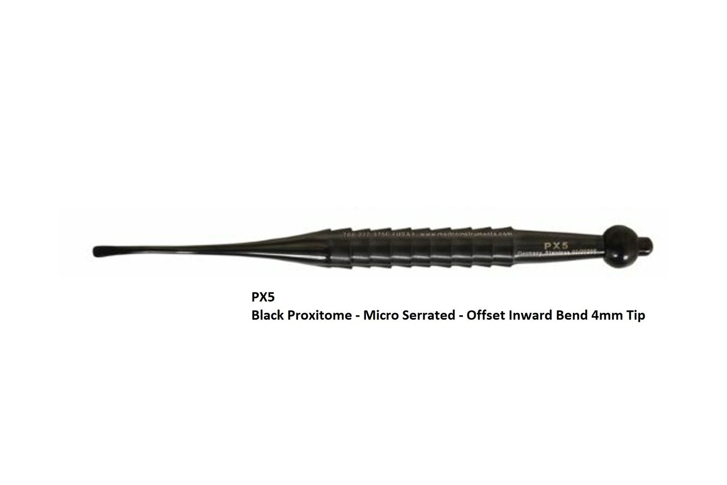 Black Proxitome Micro 4mm Serrated Offset Inward Bend
