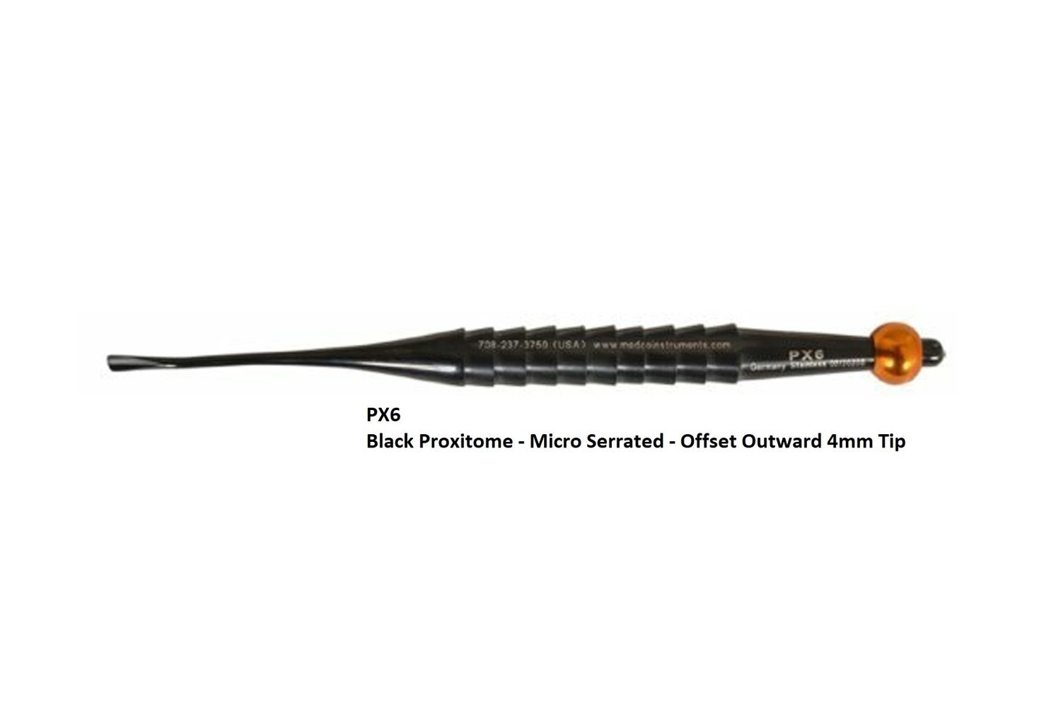 Black Proxitome Micro 4mm Offset Outward Serrated Tip