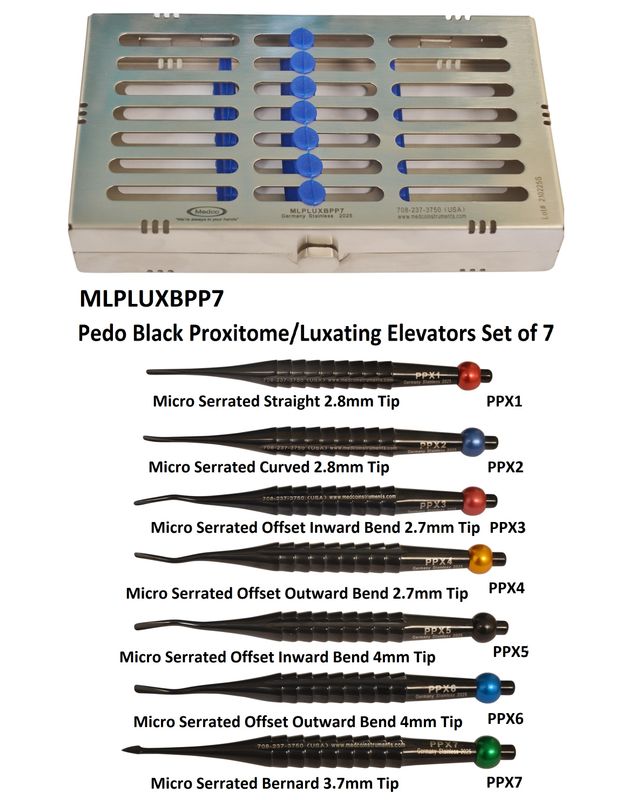 Pedo Black Proxitome Luxating Elevator Set of 7