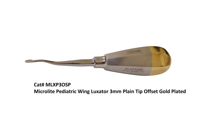 Pedo Wing Luxator 3mm Offset Plain Gold Handle