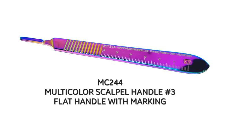 ​Scalpel Handle #3 Multicolor Flat with Markings