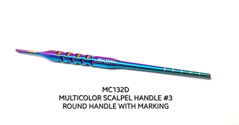 Scalpel Handle Round #3 Multicolor with Markings