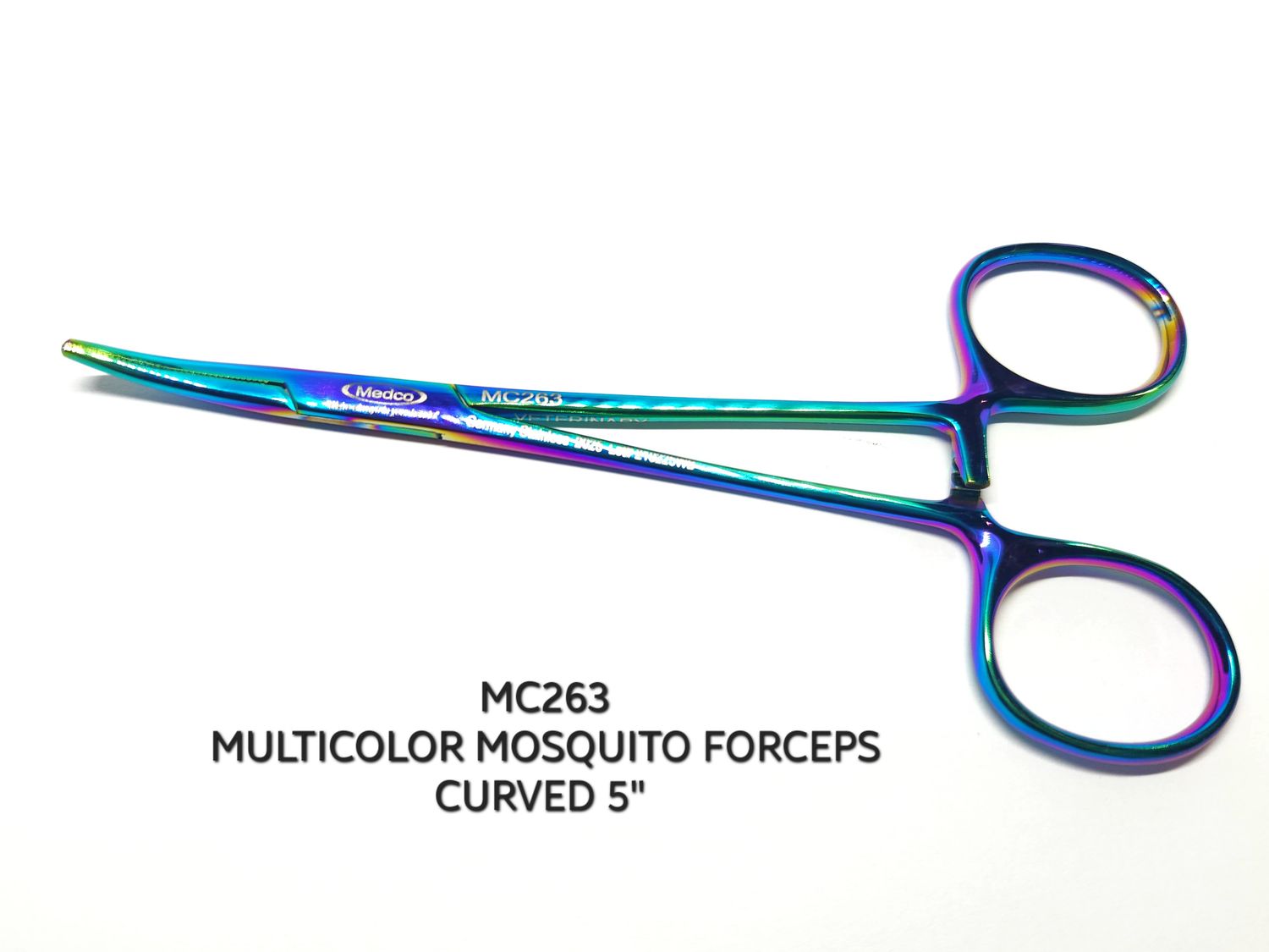 Mosquito Hemostat Forceps 5&quot; Curved Multicolor