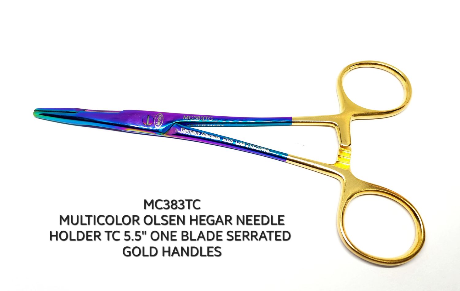 Olsen Hegar Needle Holder TC W/Scissor 5½&quot; Multicolor One Blade Serrated