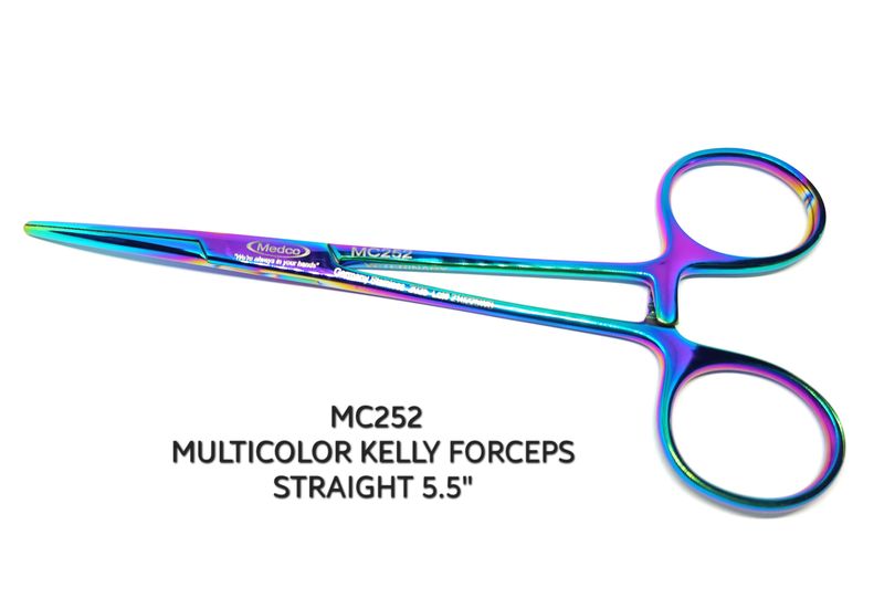 Kelly Hemostat 5½&quot; Straight Multi Color