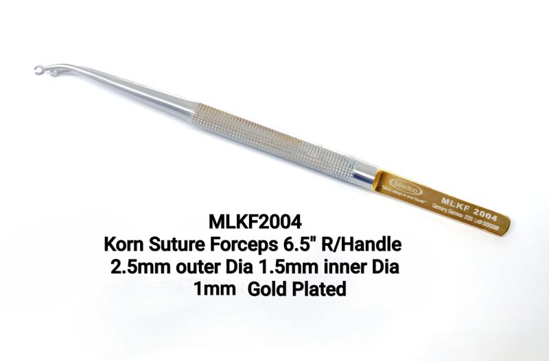 Korn Suture Forceps 6.5&quot; Round Handle OD 2.5mm ID 1.55mm
