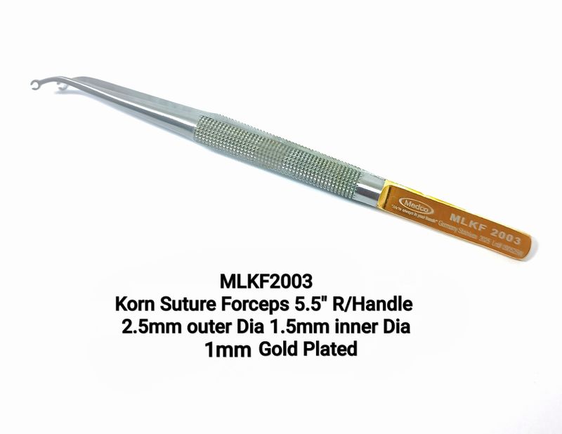 Korn Suture Forceps 5.5&quot; Round Handle OD 2.5mm ID 1.5mm