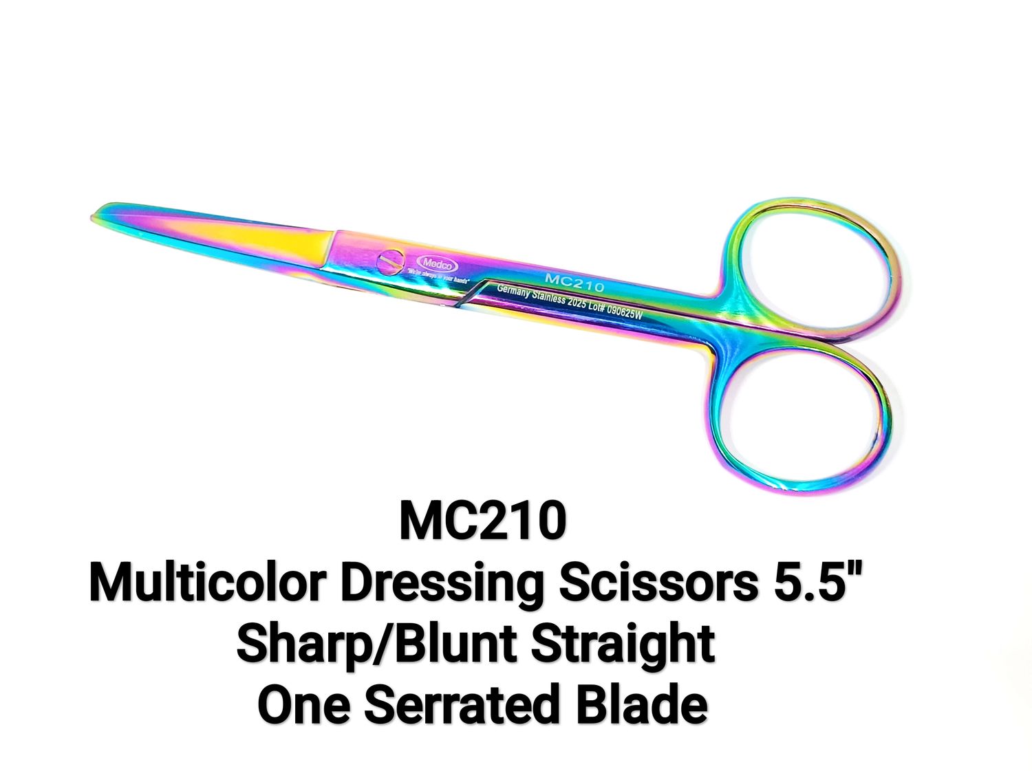 Multicolor Scissors 5.5&quot; S/B Straight One Blade Serrated