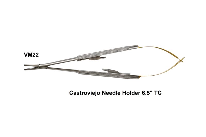 Castroviejo Needle Holder TC Jaws Round Handle 6½&quot;