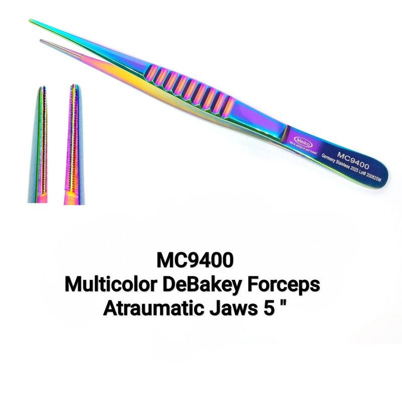 DeBakey Multicolor Forceps 5&quot; Atraumatic