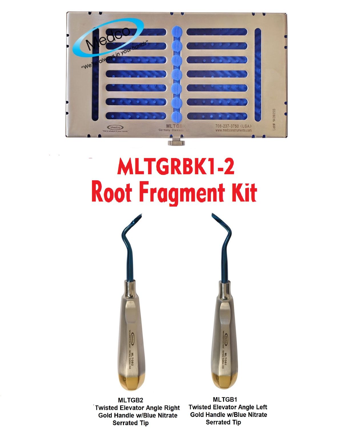 Twisted Root Fragment Kit Left &amp; Right Angle 1-2 Blue Nitrate Tips with Metal Cassette