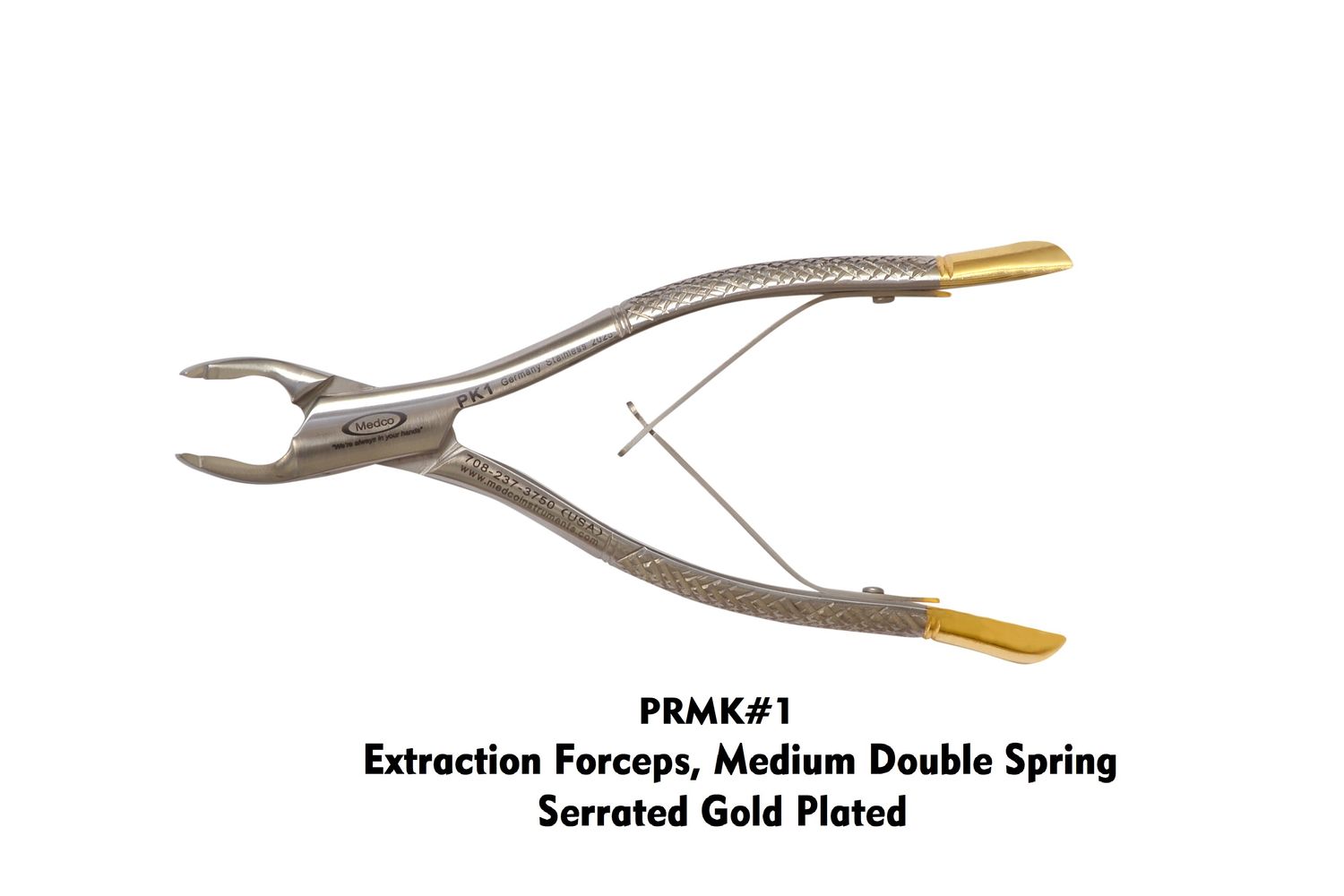Extraction Forceps, Medium Double Spring Serrated Jaws