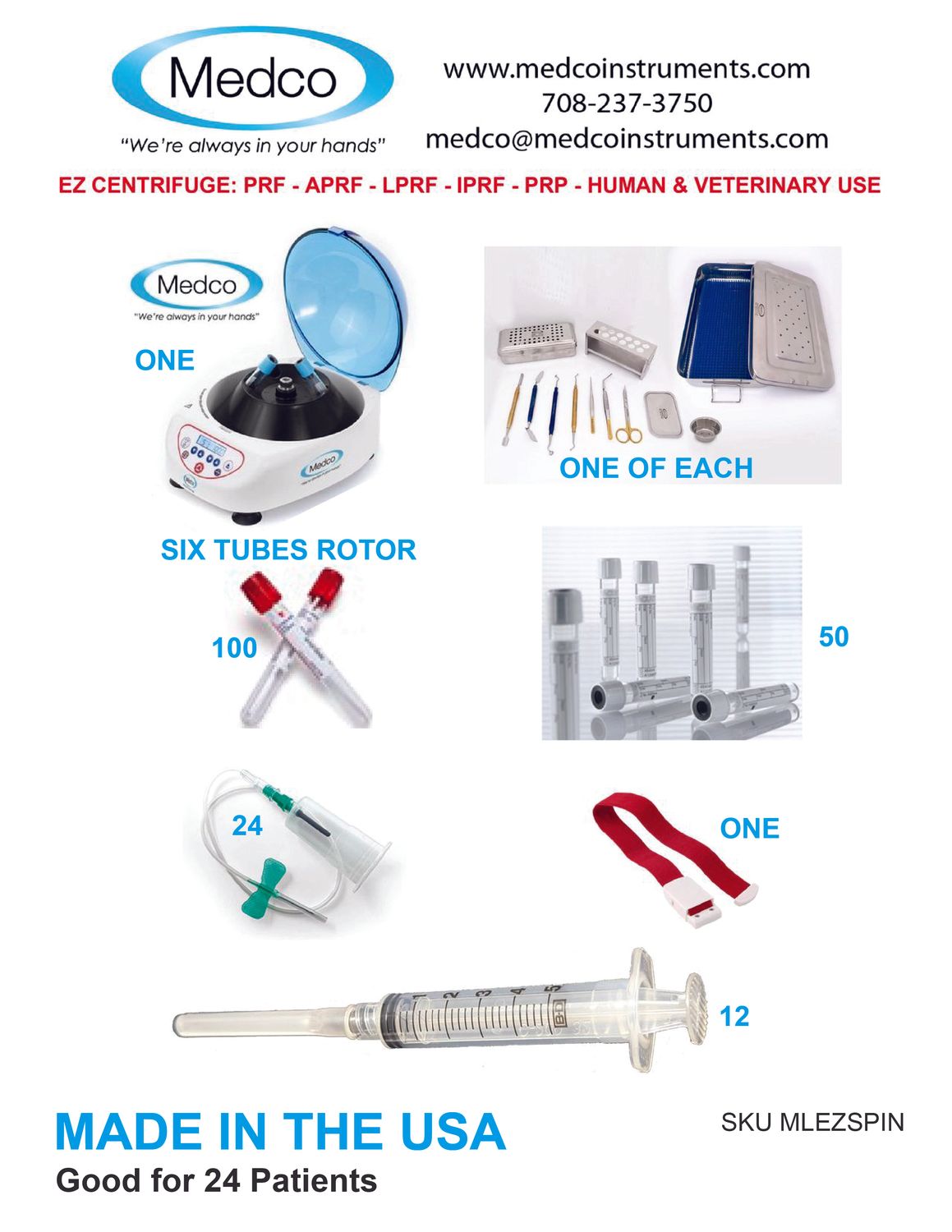 EZ SPIN CENTRIFUGE STARTER PACKAGE  - 110V - MADE IN USA