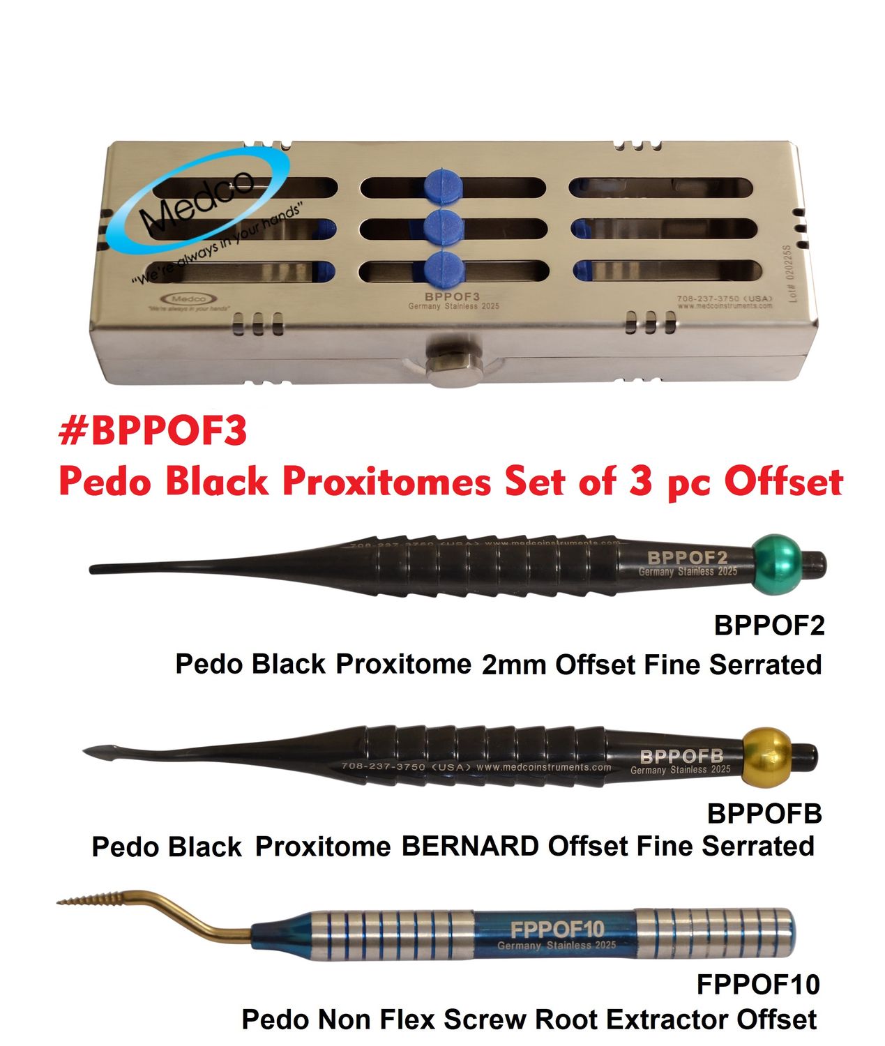 Pedo Black Proxitome Set of 3 Offset