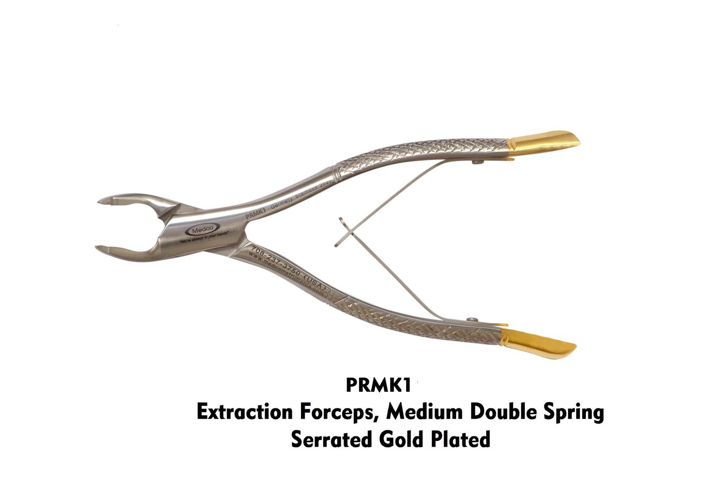 Extraction Forceps, Medium Double Spring Serrated Jaws