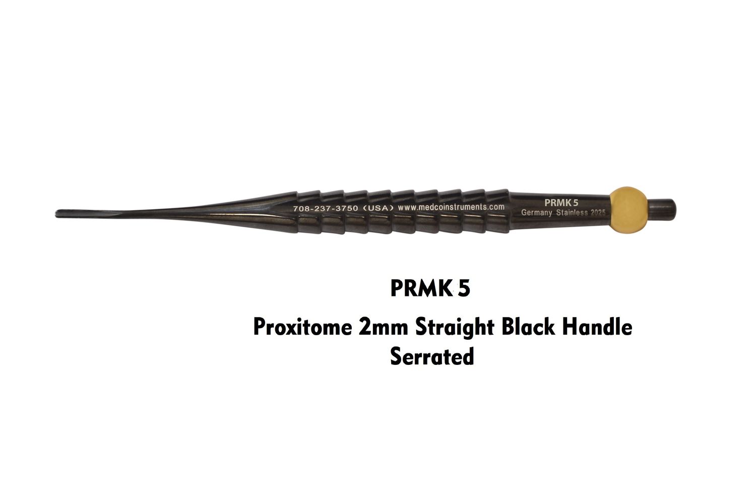 Proxitome 2mm Straight Black Handle Serrated