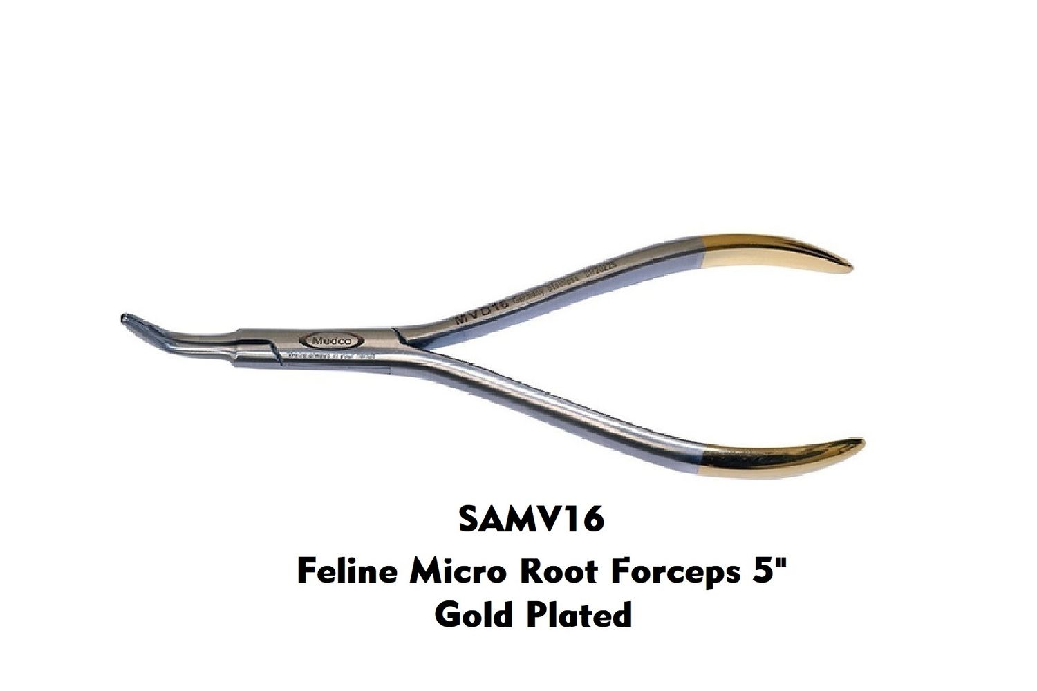 Feline Micro Root Forceps 5&quot; Gold Plated