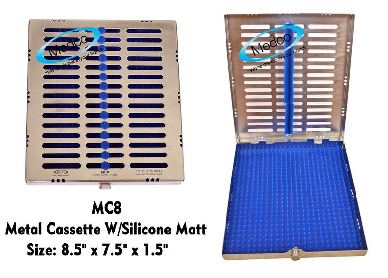 Metal Cassette / Holds 8 Adult Extraction Forceps (instruments Not included)