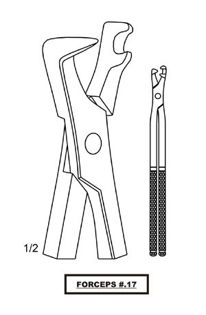 Lower Left Three Roots Extractors 1x2 Prongs 17&quot;