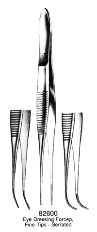 EYE Dressing Forceps Serrated Straight 4&quot;
