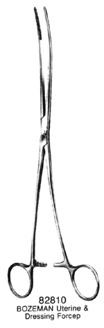 BOZEMAN Packing Forceps 10&quot; Curved