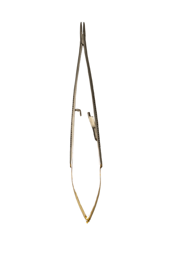 Castro Needle Holder 7&quot; Flat Handle TC Jaws Straight