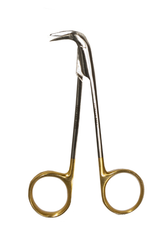 Perio Scissors, 4.5&quot; TC Jaws, 1 Blade Serrated Angled
