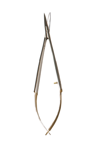 Castroviejo Scissors Round Handle 5.5&quot; Straight TC One Blade Serrated
