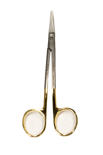 Goldman Fox Scissors, TC Double Curved, 1 Blade Serrated 5.5&quot;