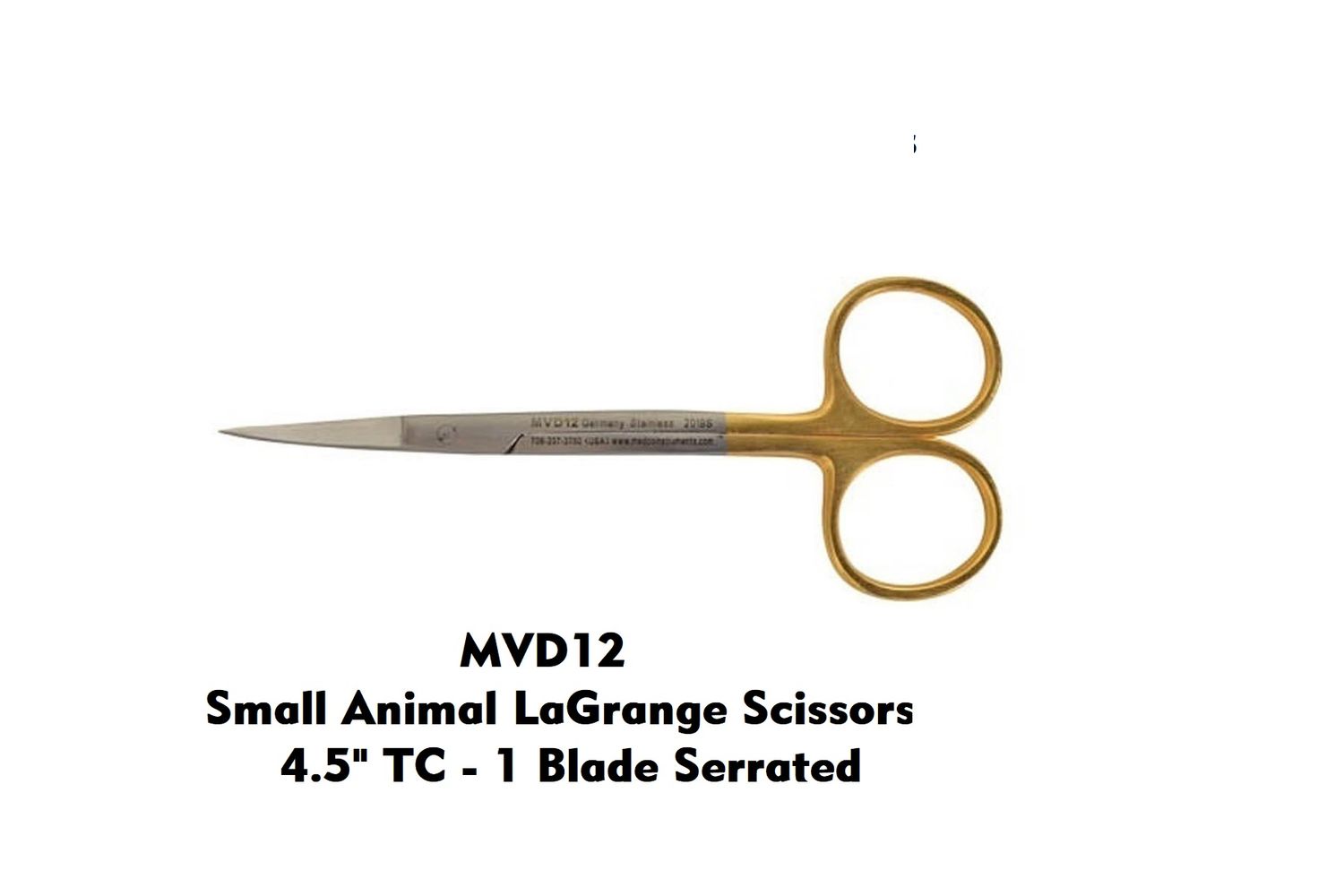 Small Animal LaGrange Scissors TC 4.5" One Balde Serrated
