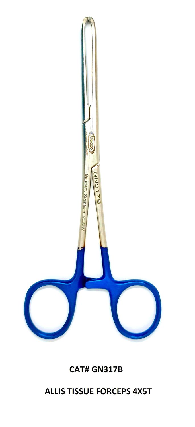 Allis Tissue Forceps 6" Blue Rings 4x5t