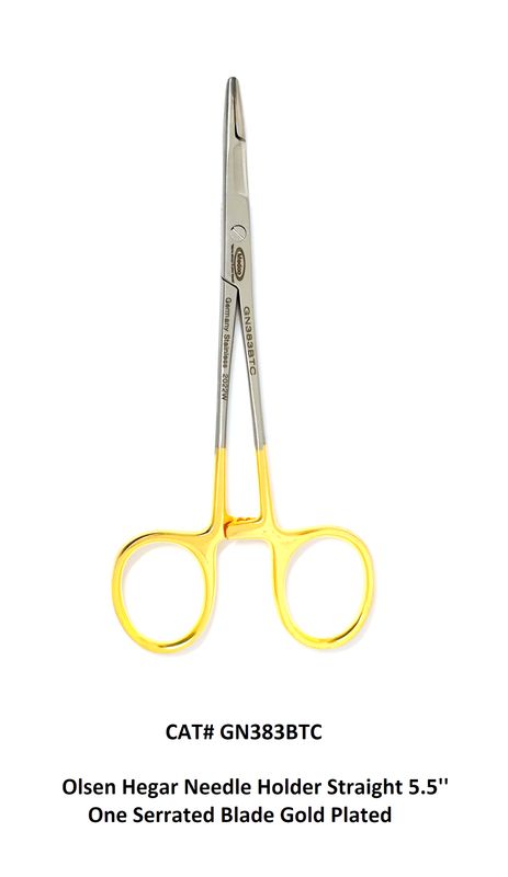 Olsen Hegar TC Needle Holder 5.5" One Serrated Blade