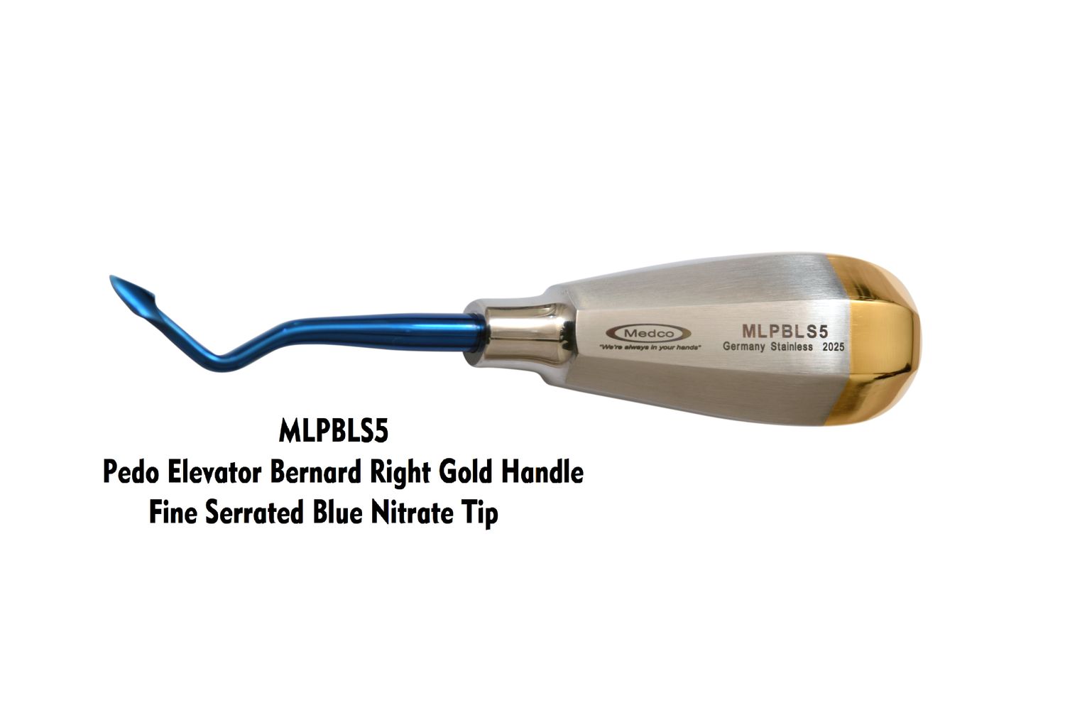 Pedo Bernard Elevator Right Angle Blue Nitrate Tip Serrated