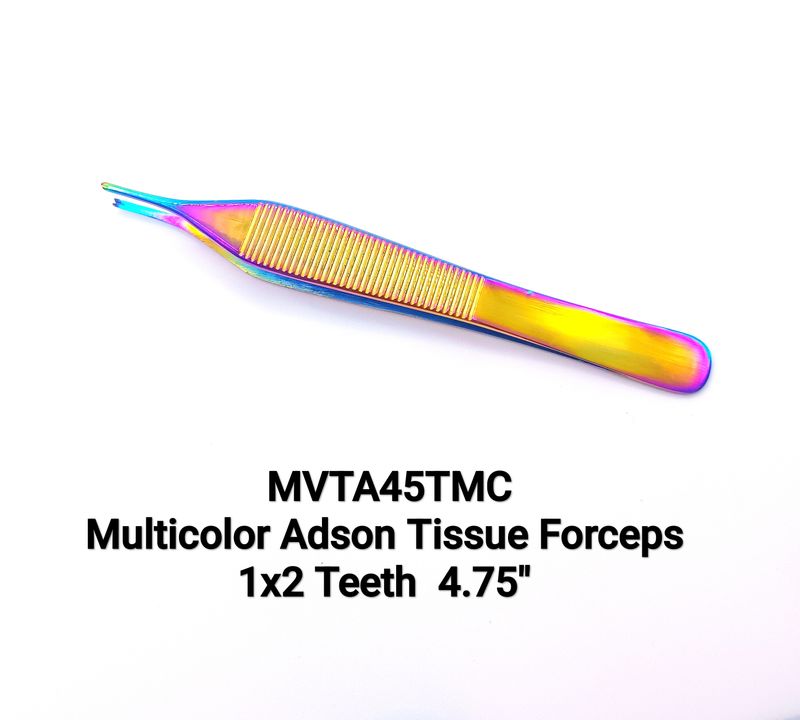 Multicolor Adson Tissue Forceps 1x2 T 4.75"