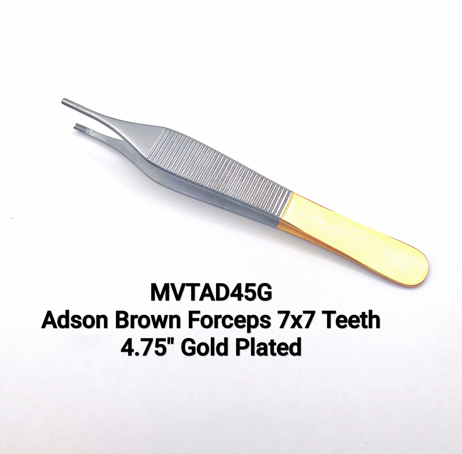 Adson Brown Forceps 7x7t 4.75" Gold Plated