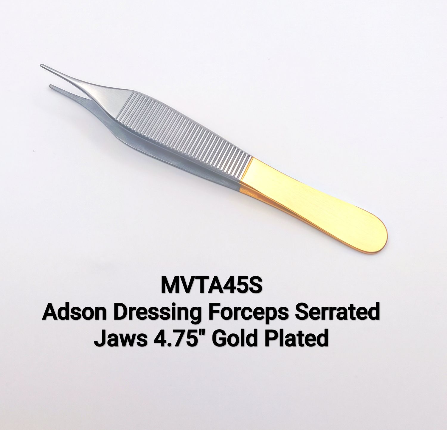 Adson Dressing Forceps 4.75" Serrated Gold Plated