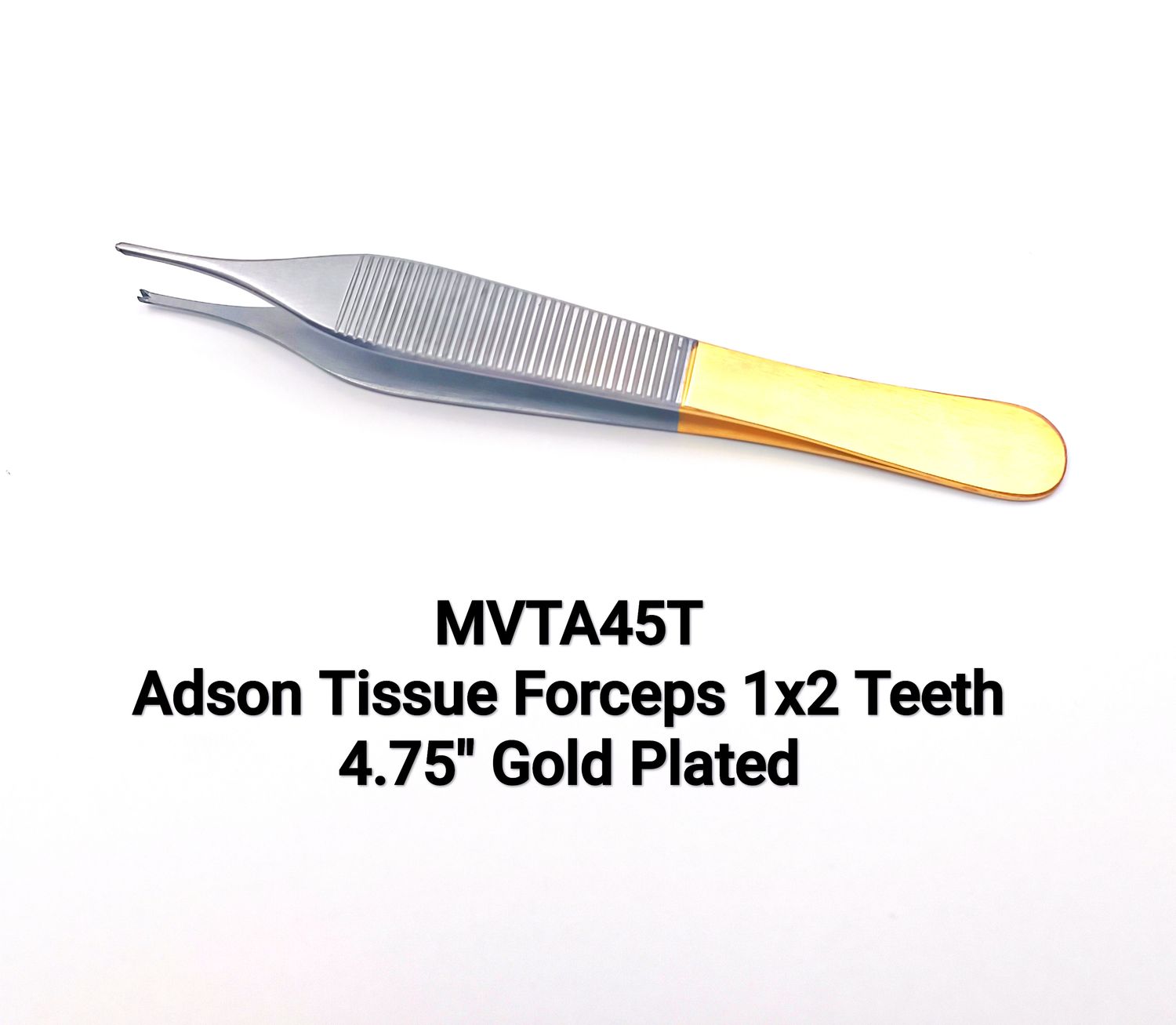 Adson Tissue Forceps 1x2t 4.75" Gold Plated