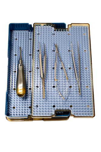 Autoclavable Sterile Tray Double Deep w/ Mat and Two Compartments  (Tray Only)
