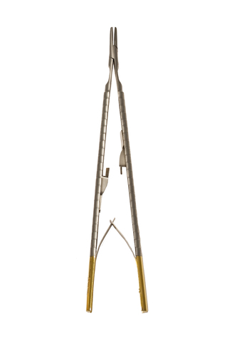 Castro Needle Holder 7&quot;TC  Pine Handle Double Springs Auto Lock Curved