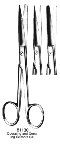 Operating and Dressing Scissors S/B Straight 5.5&quot;