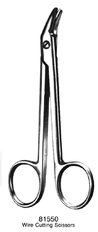 Wire Cutting Scissors 5&quot; with Serrated Blade Angled