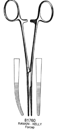 RANKIN-KELLY Forceps Straight 6.25&quot;