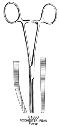 ROCHESTER-PEAN Forceps Straight 7.25&quot;