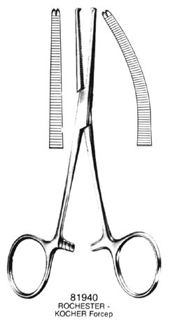 ROCHESTER-OCHSNER Forceps Straight 6.25&quot; 1x2