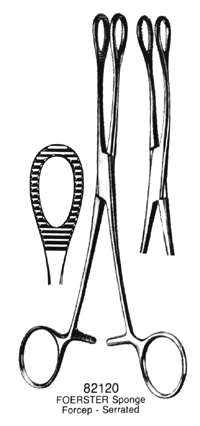 FOERSTER Sponge Forceps Straight Serrated 9.5&quot;