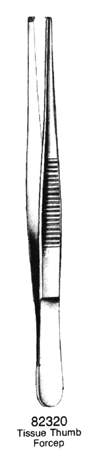 Tissue  Forceps 1 x 2 Teeth 5.5&quot;